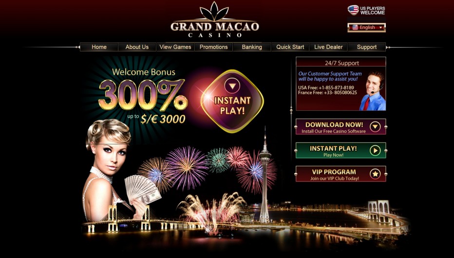 Бонус 20$ без необходимости внесеня депозита от Grand Macao Casino