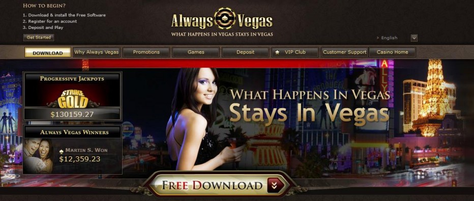 Бездепозитный бонус 10$ Always Vegas Casino