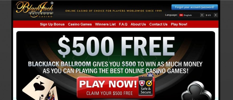 Free Play 500$ Blackjack Ballroom Casino