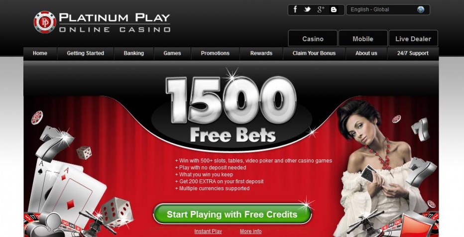 Free Play 1500$ Platinum Play Casino