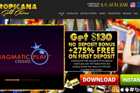Бездепозитный бонус 75$ Tropicana Gold Casino