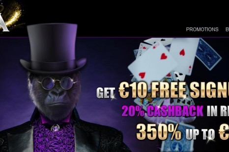 Бездепозитный бонус 10€ Gorilla Casino