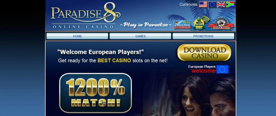 Бездепозитный бонус 88€ Paradise 8 Casino