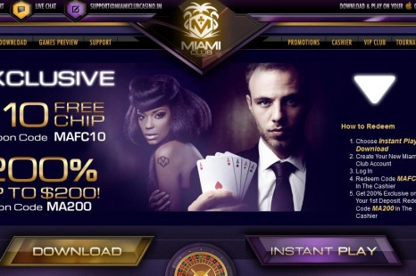Бездепозитный бонус 10$ Miami Club Casino