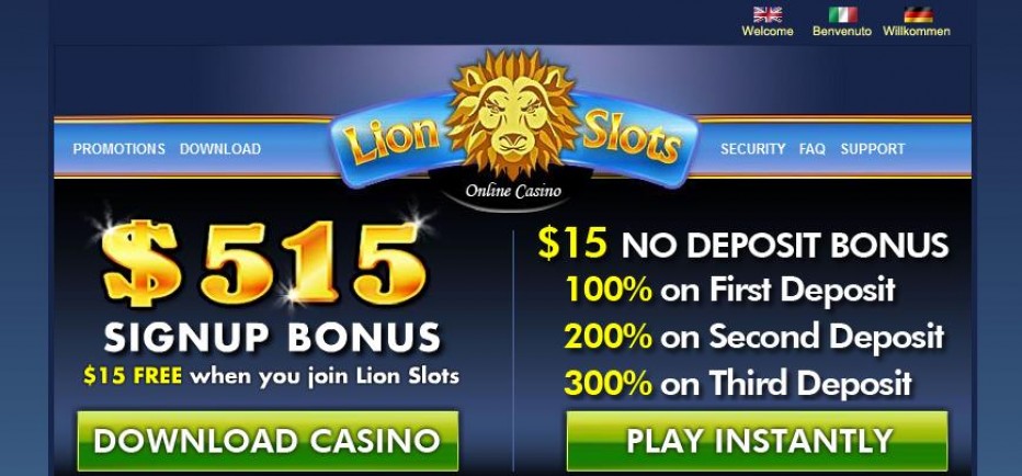Бездепозитный бонус 15$ Lion Slots Casino