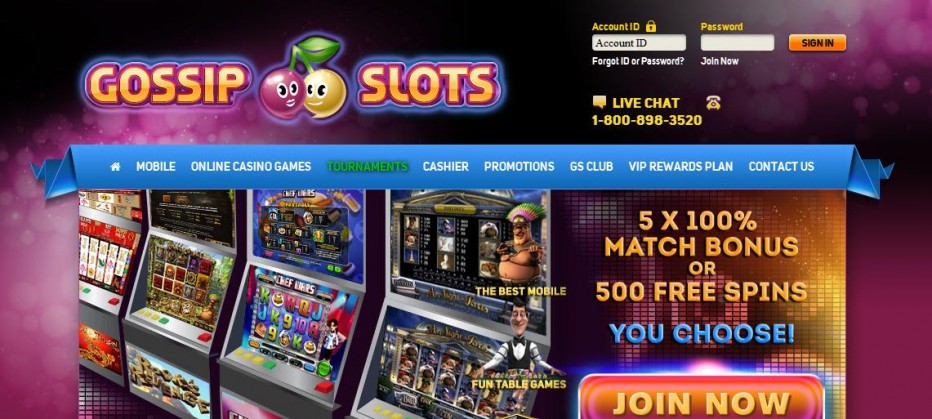 50 бесплатных вращений + $5 Gossip Slots Casino