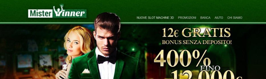 Бездепозитный бонус 12€ Mister Winner Casino