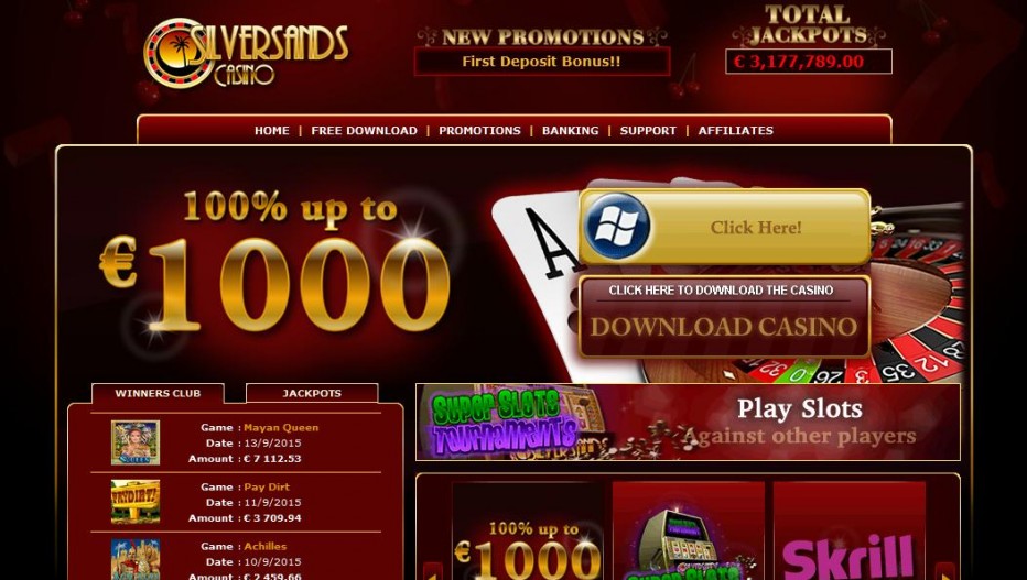 Бездепозитный бонус €20 Silver Sands Casino
