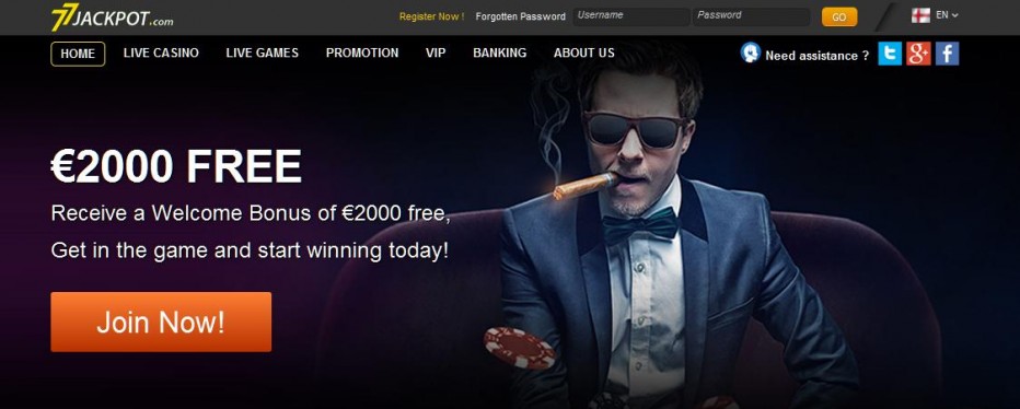 Бездепозитный бонус €7 77Jackpot Casino