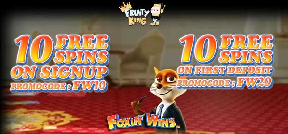 10 бесплатных вращений Fruity King Casino