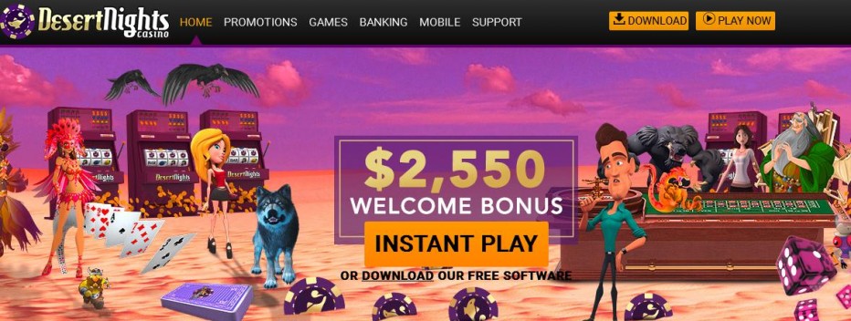 Бездепозитный бонус €50 Desert Nights Rival Casino