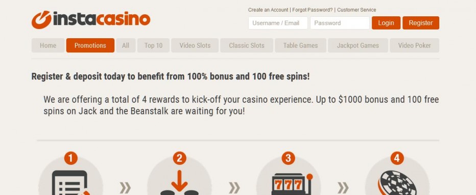 50 бесплатных вращений Insta Casino