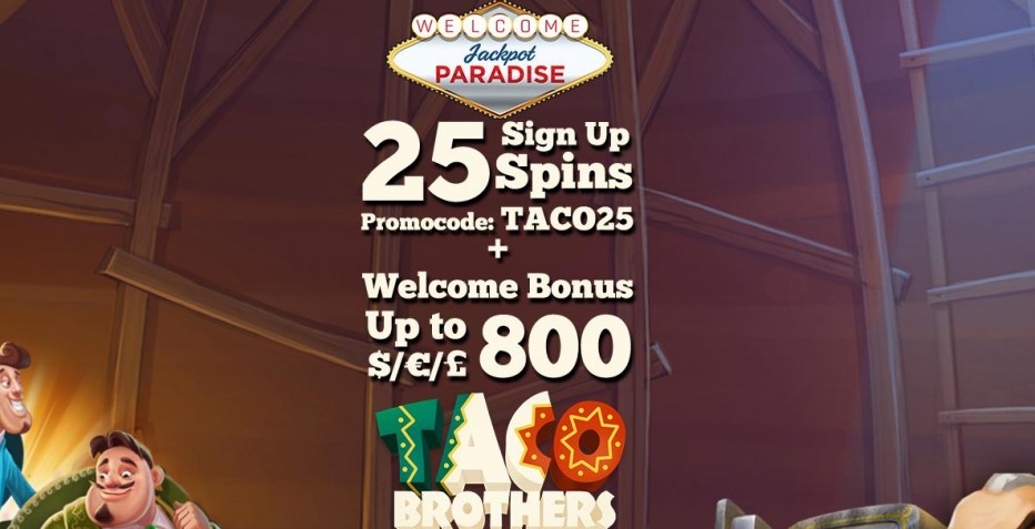 25 бесплатных вращений Jackpot Paradise Casino