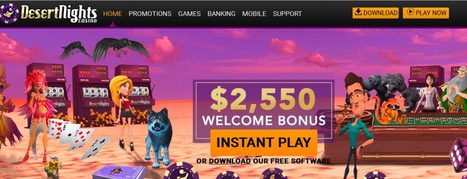 Бездепозитный бонус $50 Desert Nights Rival Casino