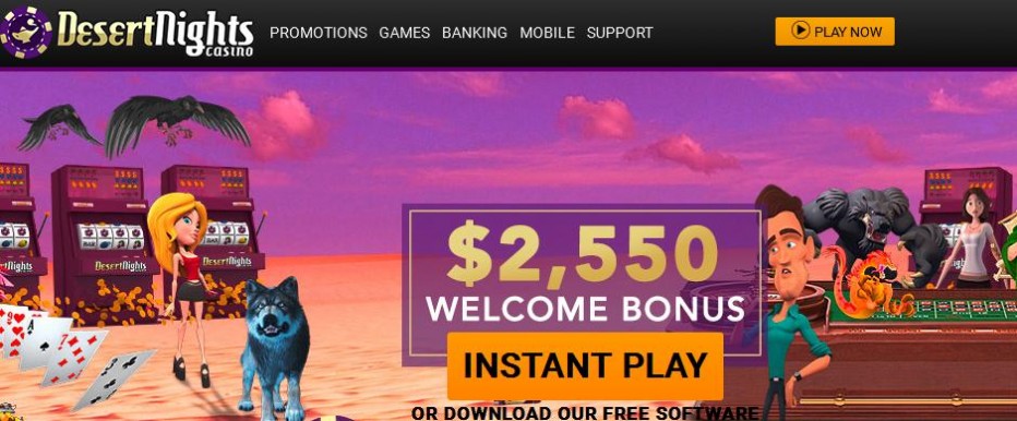 Бездепозитный бонус $50 Desert Nights Rival Casino