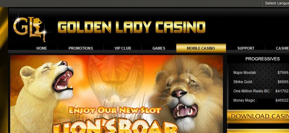 Бездепозитный бонус $302 Golden Lady Casino