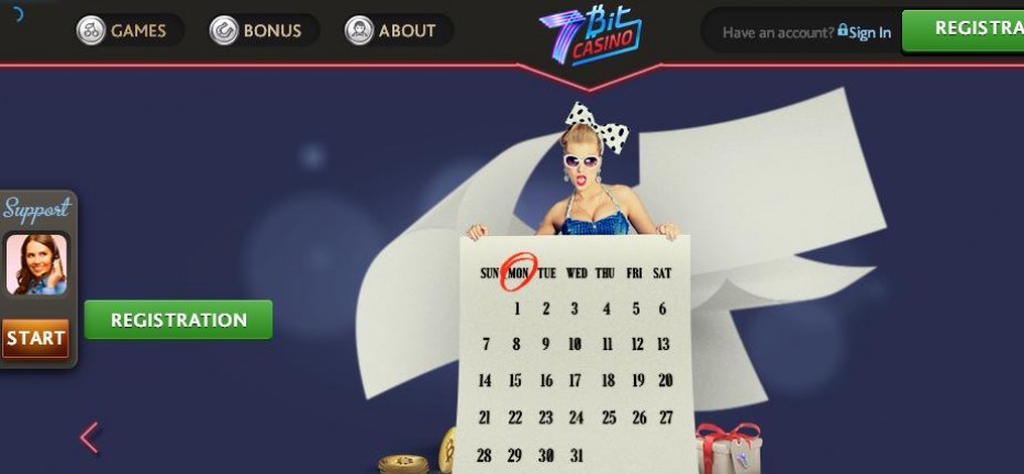 5 бесплатных вращений 7Bit Casino
