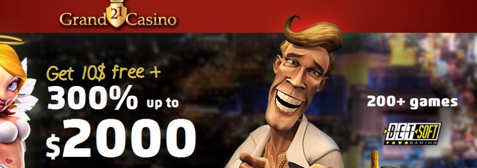 Бездепозитный бонус €10 21Grand Casino