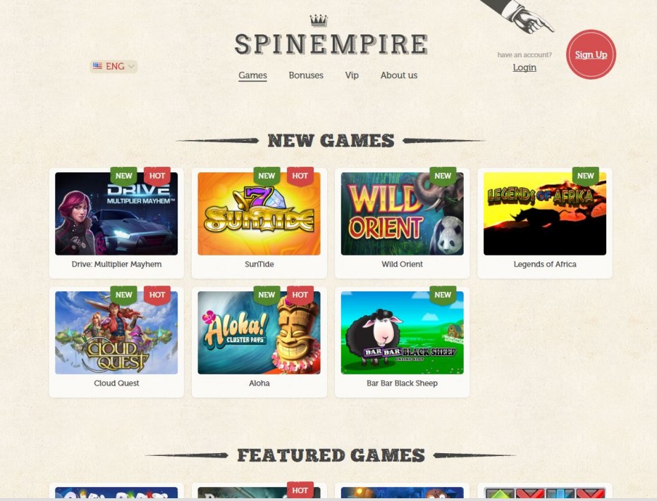 15 бесплатных вращений SpinEmpire Casino