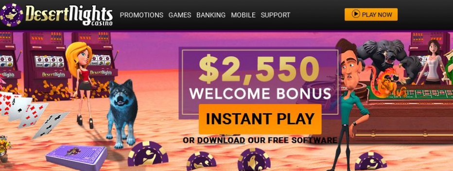 Бездепозитный бонус $10 Desert Nights Rival Casino