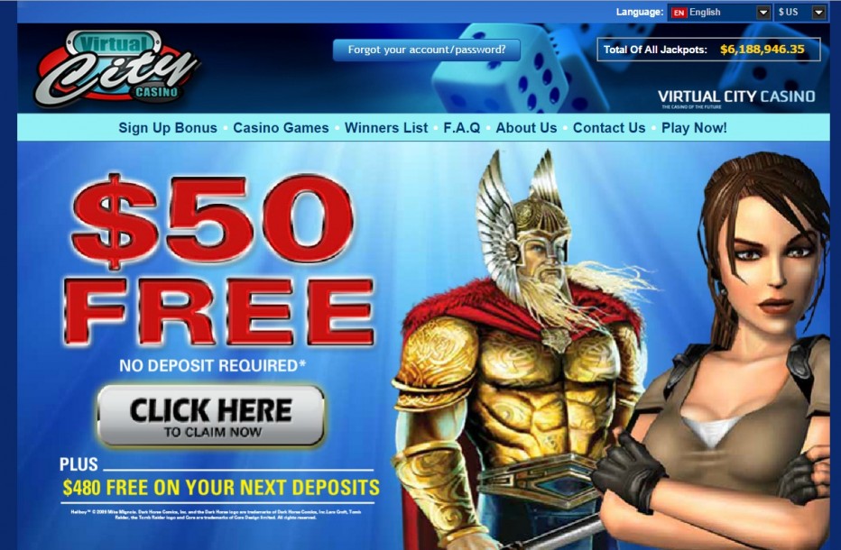Фантастический бонус от Virtual City Casino 50 $ за регистрацию
