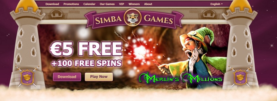 Приветственный бонус 5 € без депозита от Simba Games Casino