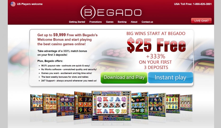 Эксклюзивное предложение! 25$ от Begado Casino