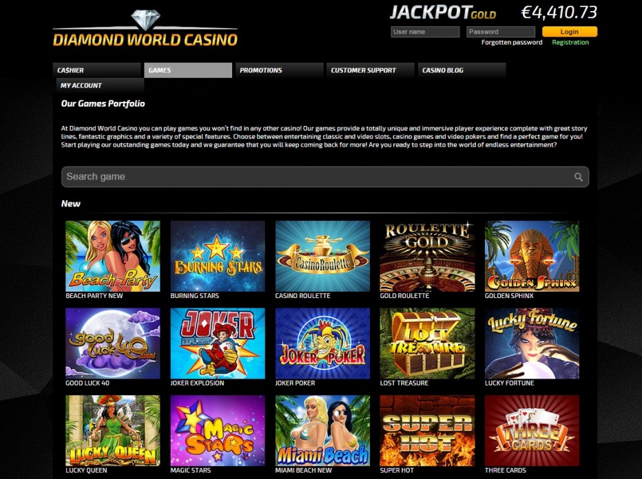 Бонус 15 € без внесения депозита от Diamond World Casino