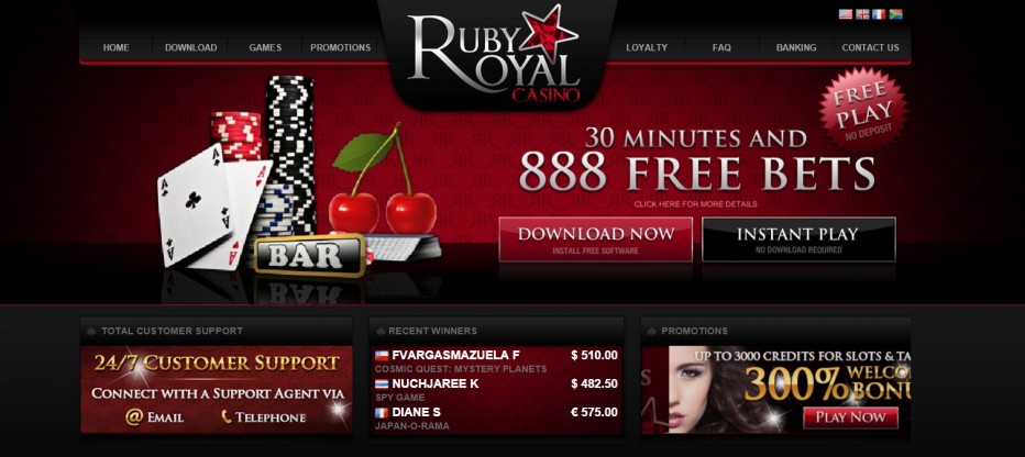Бонус без депозита 10$ от Ruby Royal Casino
