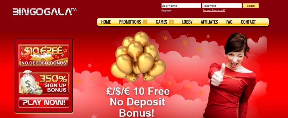Бездепозитный бонус £/$/€10 Gala Bingo