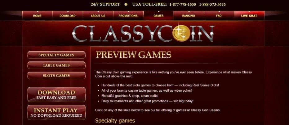 50 бесплатных вращений Classy Coin Casino