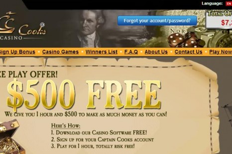 Free Play 500$ Captain Cooks Casino