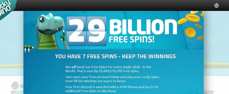 7 бесплатных вращений Lucky Dino Casino