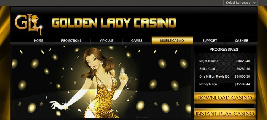 Бездепозитный бонус 259$ от Golden Lady Casino