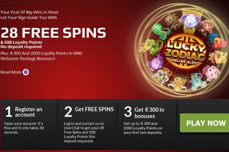 28 бесплатных вращений WildJackpots Casino