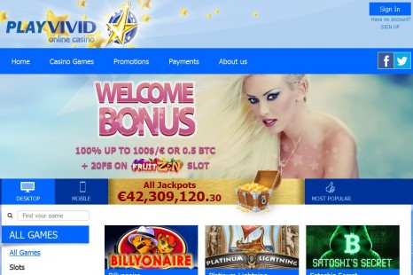 20 бесплатных вращений VIVID Casino