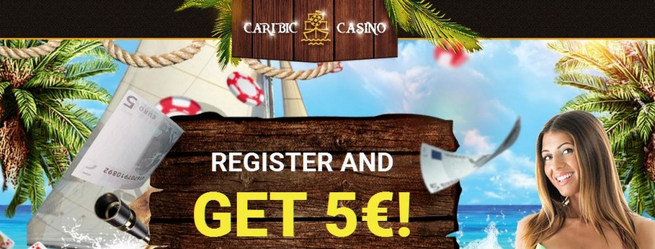 Бездепозитный бонус €5 Caribic Casino