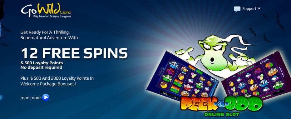 12 бесплатных вращений GoWild Casino