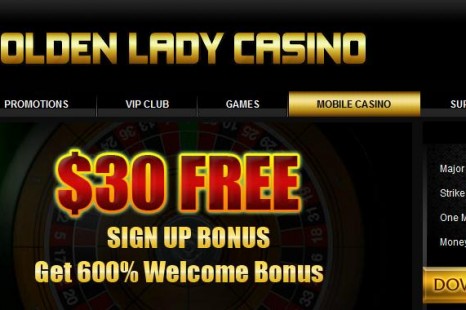 Бездепозитный бонус $30 Golden Lady Casino