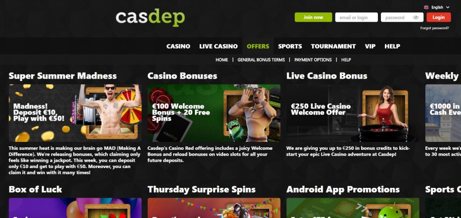 Бездепозитный бонус в размере 7 евро за регистрацию в казино Casdep