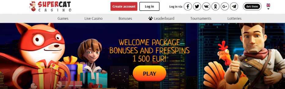 Бездепозитный бонус в размере 10 евро в казино SuperCat