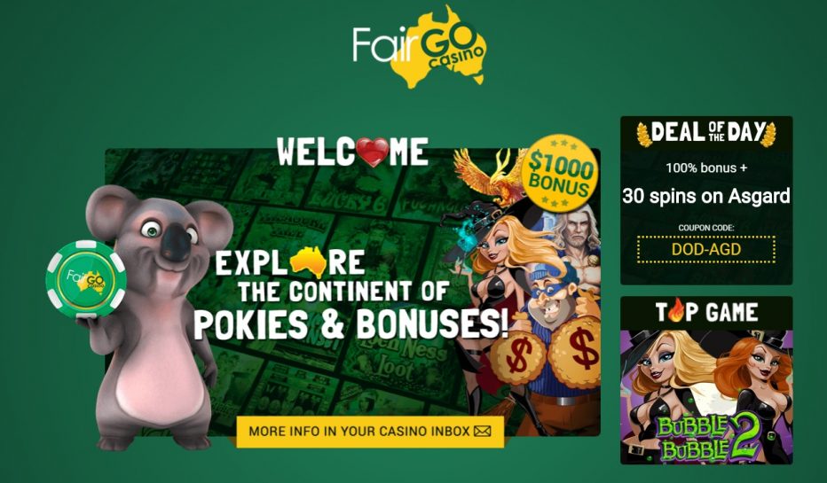 5 австралийских долларов за регистрацию в казино FairGo Casino