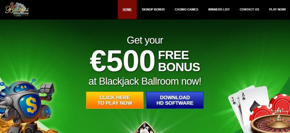 500$ Фри Плей бонус казино Blackjack Ballroom