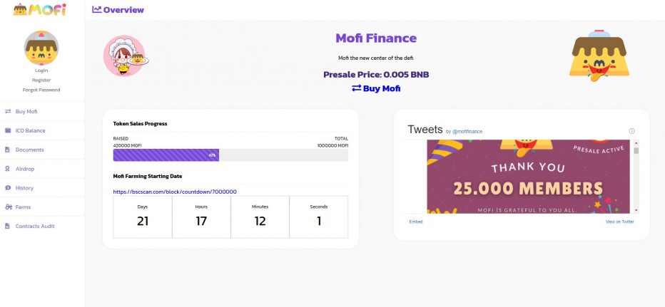 Бесплатная раздача криптовалют $25 Mofi Finance